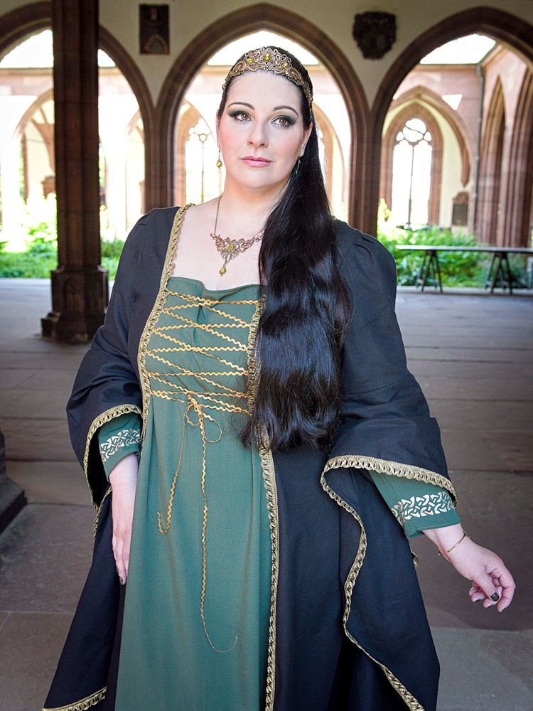 woman wearing medieval dress
