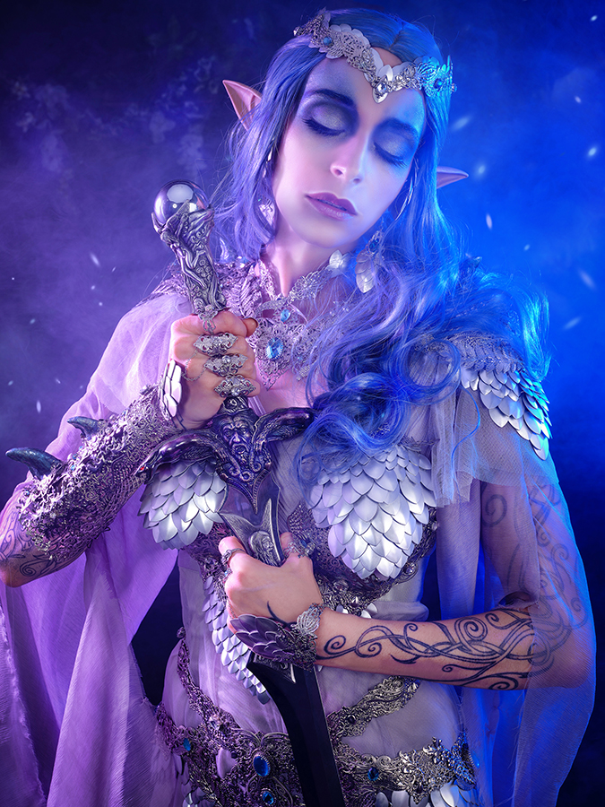 elf girl in fantasy cosplay photoshoot