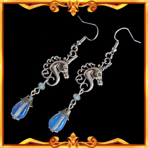 Boucles d'Oreilles "Licorne de Lune"