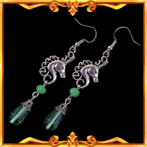 Boucles d'Oreilles "Licorne de Jade"