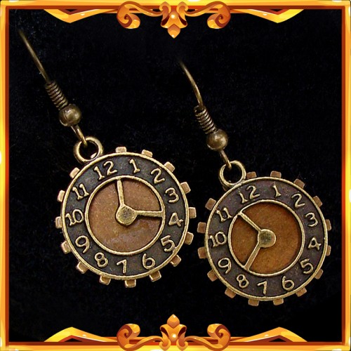 Steampunk Earrings "It's Time O'Clock"