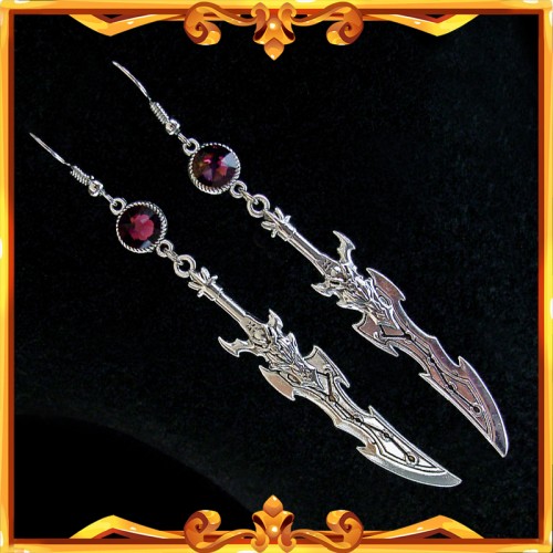 Medieval Earrings "Amethyst Sword"