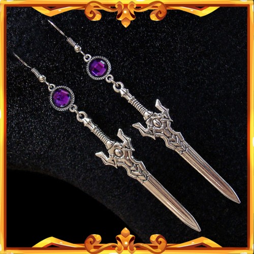 Sword Earrings "Purple Saber"