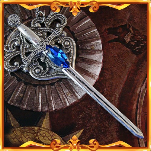 Sapphire "Avalon" Sword Necklace