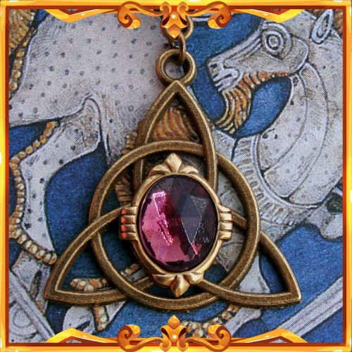 Celtic Necklace "Triquetra" Purple