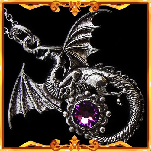 Collier Dragon Médiéval "Améthyste"