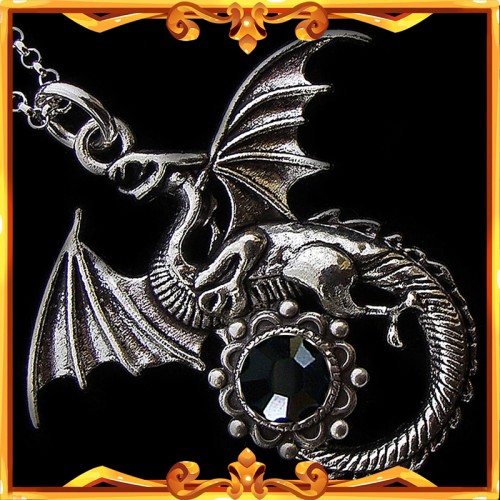 Collier Dragon Médiéval "Onyx"