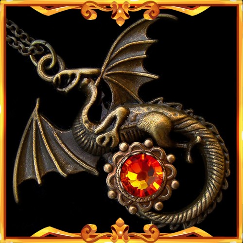 "Fire Opal" Dragon Necklace