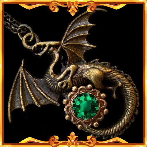 Collier Dragon "Emeraude"