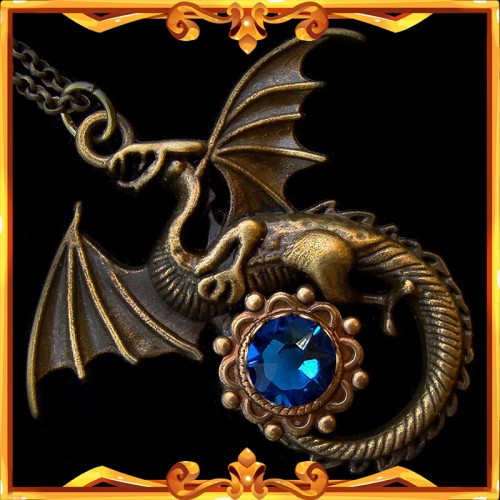 "Night Blue" Dragon Necklace