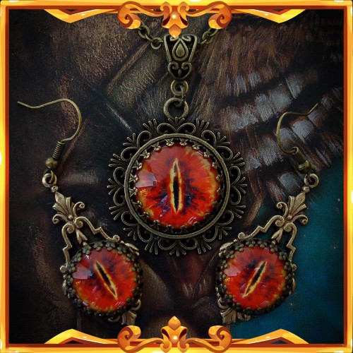 "Eye of Sauron" Jewelry Set