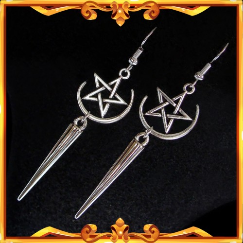 "Witch Moon" Pentacle Earrings