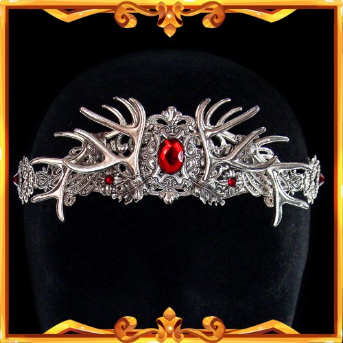 Faun Antlers Crown "Artemis" Ruby