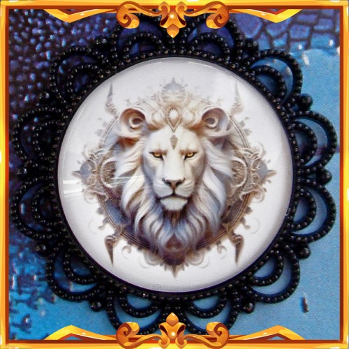 Collier Lion Blanc "Aslan"