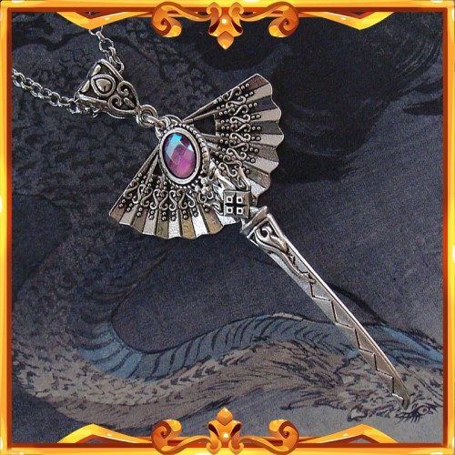 Collier éventail & sabre "Kabuki"