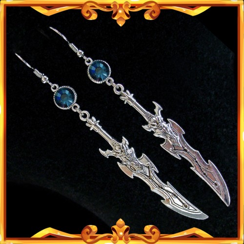 Boucles D’Oreilles Argent 925 Épée & Rose – Style Médiéval, Hypoallergénique – Cadeau Femme, Adolescent