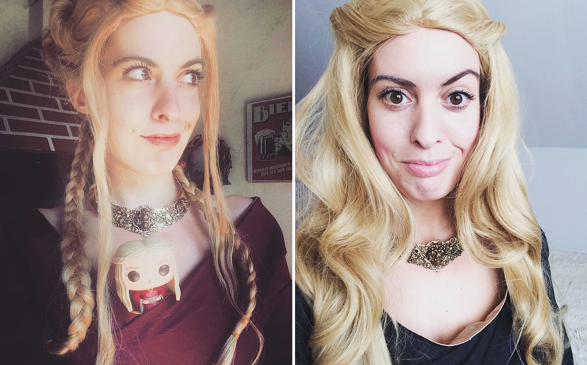 Cersei Lannister Cosplay et collier lion médiéval