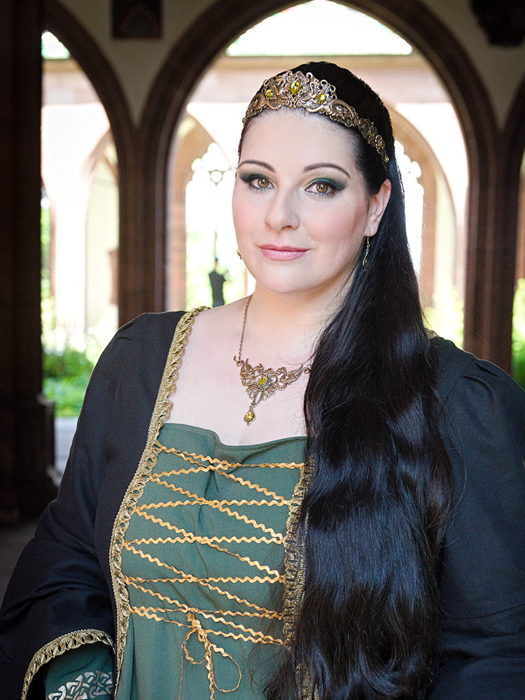 young woman with medieval costume