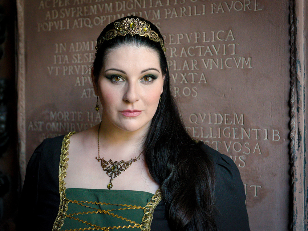 young woman in medieval cosplay