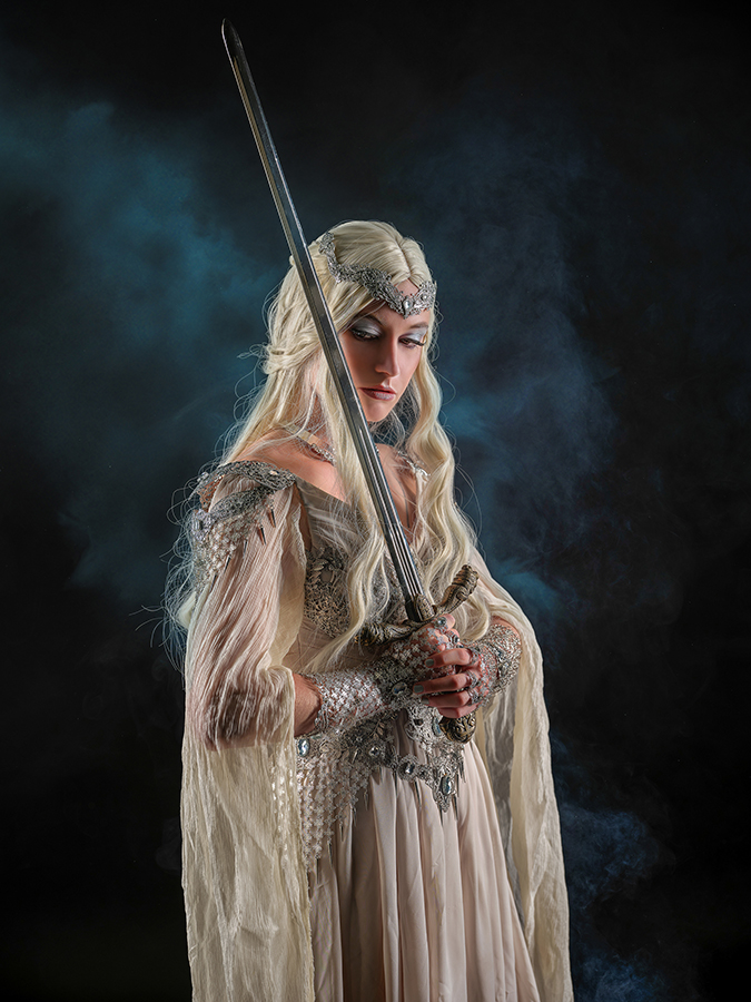 Medieval Fantasy White Dress Lady photoshoot 2022