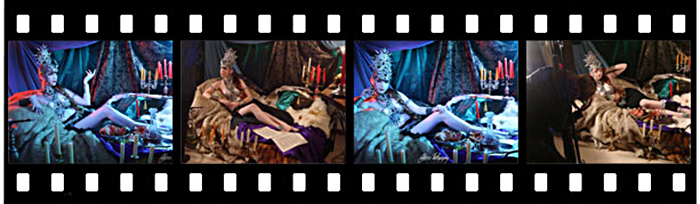 Clair de Lune sur le Palais de la Sultane, tous les secrets de cette séance photo Behind the Scenes avec des images Backstage de la photographe Comtesse Lea en plein travail avec la modèle Aria Aslinn dans des bijoux et des décors de A Mon Seul Desir en 2014