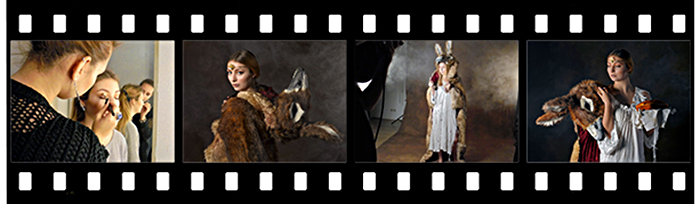 Peau d'Âne, une séance photos inspirée de Charles Perrault avec le photographe Alain Naim, la jeune modèle Alysse maquillée par Jennifer Groet et habillée par A Mon Seul Desir boutique en 2015.