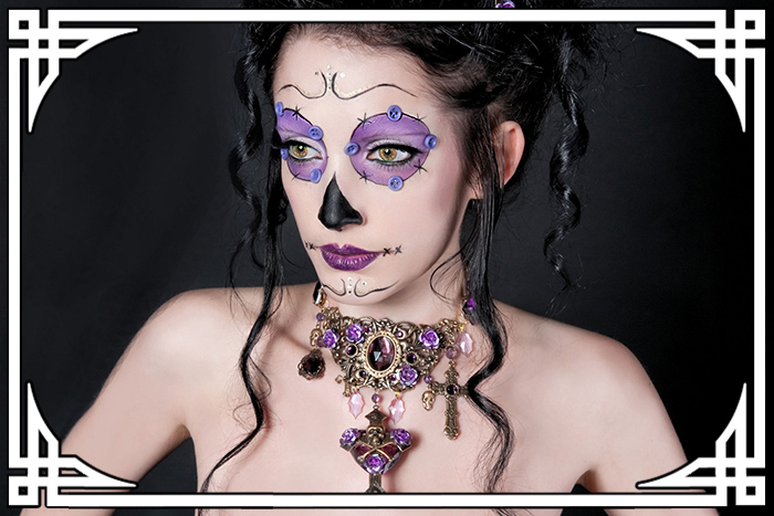 Séance photos Dia de Los Muertos par FairyTales Photographie avec la modèle Lorelynne, Claire Fioriani, Dita MakeUp et Corset de Black Kitten en 2010