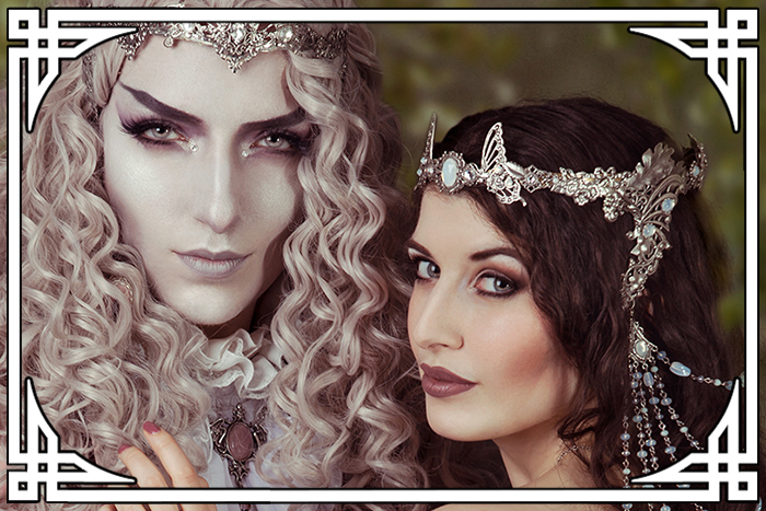 Prince and Princess Photoshoot with La Esmeralda and Valentin Van Porcelaine models with Charlotte Aurora dress in 2018 and medieval crowns by A Mon Seul Désir