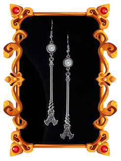 MEDIEVAL FANTASY EARRINGS WIZARD STAFF MAGIC WAND