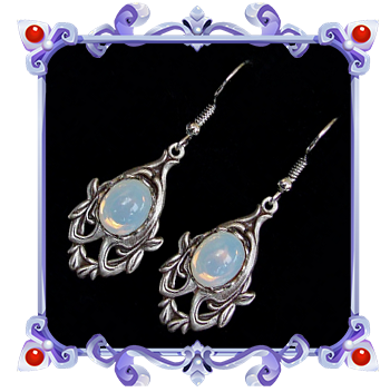 boucles doreilles elfiques blanc opale opalescent
