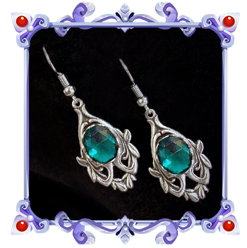 emerald green elven earrings