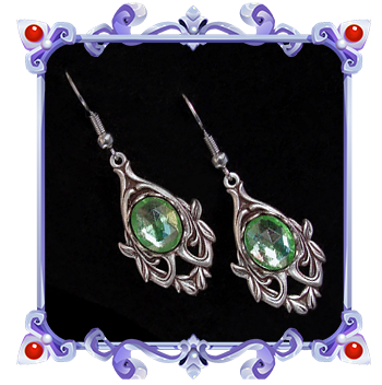 light green elven earrings