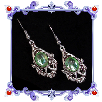 boucles doreilles elfiques vert péridot