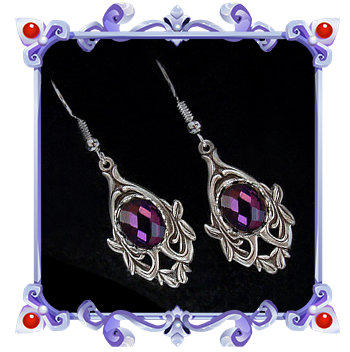 amethyste purple gothic earrings