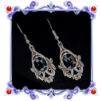 onyx black gothic earrings
