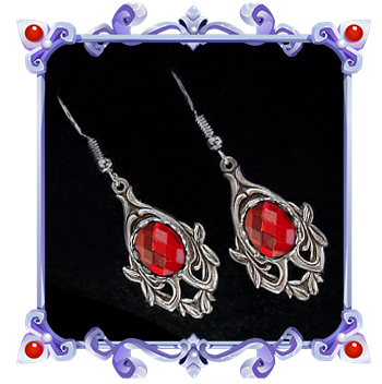 ruby red vampire gothic earrings