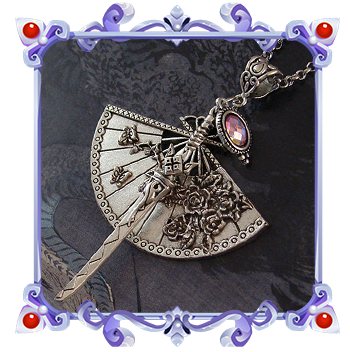 Geisha Fan Necklace Japan Saber Sakura