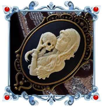 Gypsy Girl Cameo Necklace Gothic Skull Bohemian