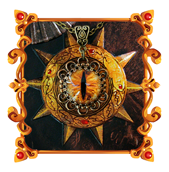 Yellow Amber Dragon Eye Necklace