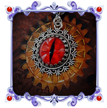 Gothic Red Eye Necklace Little Devil Mephisto