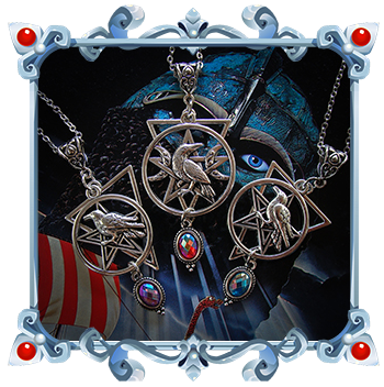 raven wiccan pentacle necklace witchy jewelry