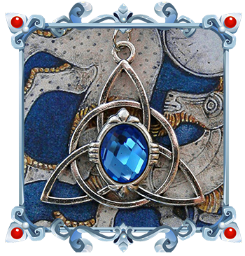 Celtic Sapphire blue Necklace with Triquetra Symbol