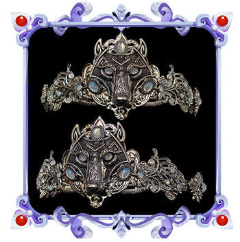 Couronne loup blanc celtique viking