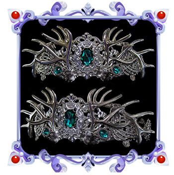 Antlers Crown Faun emerald green