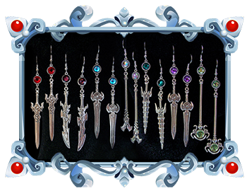 heroic fantasy SWORDS earrings KNIGHT Jewelry