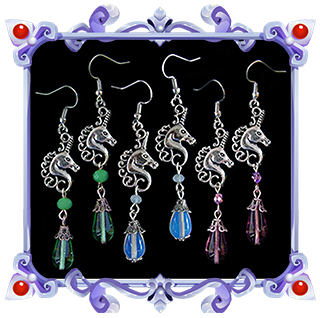 boucles doreilles licorne cheval mythologie