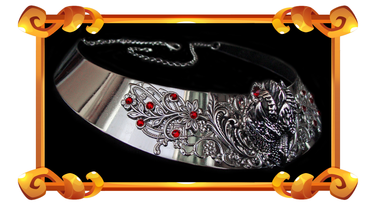medieval torc necklace with dragon head