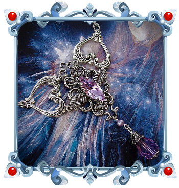 collier elfique féerique avec cristal facetté violet lilas