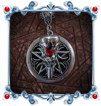 Gothic Necklace Pentacle Bird Skull