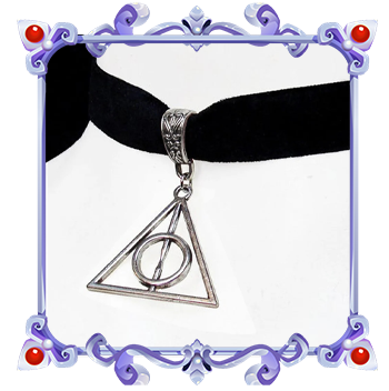 necklace deathly hallows velvet choker